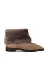 Totême Brown Fold-down Shearling Ankle Boots In Brown
