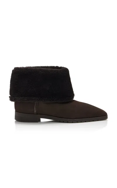 Totême Fold-down Shearling Boots In Brown