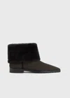 Totême Fold-down Shearling Boots Pepper In Black