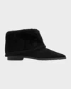 Totême Fold Down Shearling Suede Ankle Boots In Multi