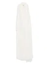 Totême Frayed-edge Draped Dress In White