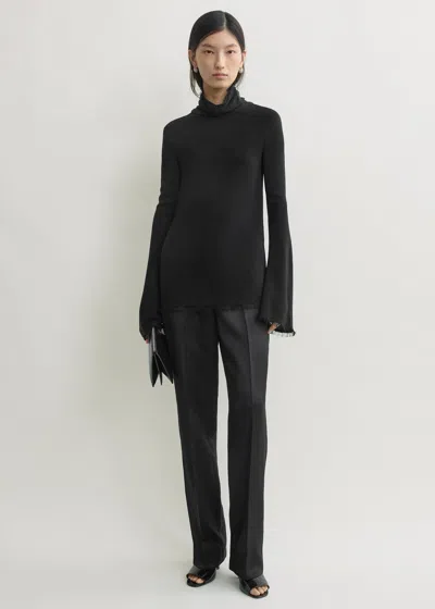 Totême Frayed-edge Slim Top Black