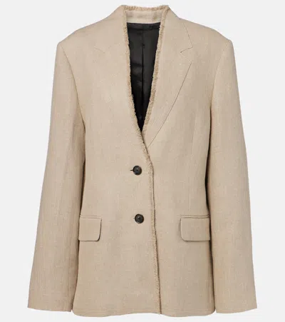 Totême Cotton Twill Jacket Cashew In Neutral
