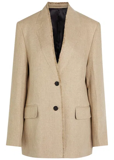 Totême Toteme Frayed Linen Jacket In Neutral