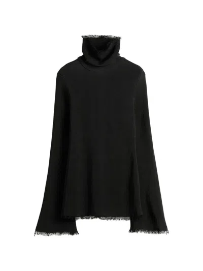 Totême Frayed-edge Slim Top In Black