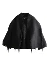 Totême Toteme Fringed Scarf Wool Coat In Black