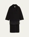 Totême Fringe Embroidered Scarf Wool Coat In Black