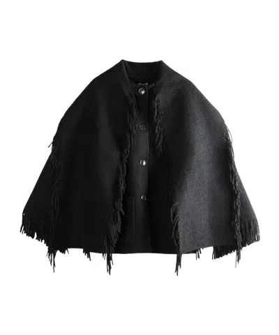 Totême Fringe High Neck Jacket In Black