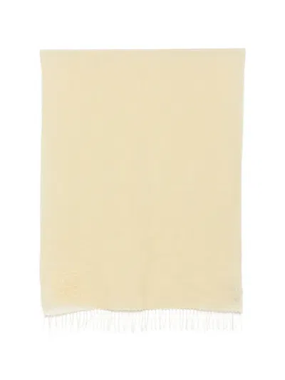Totême Fringed Logo-embroidered Scarf In Brown