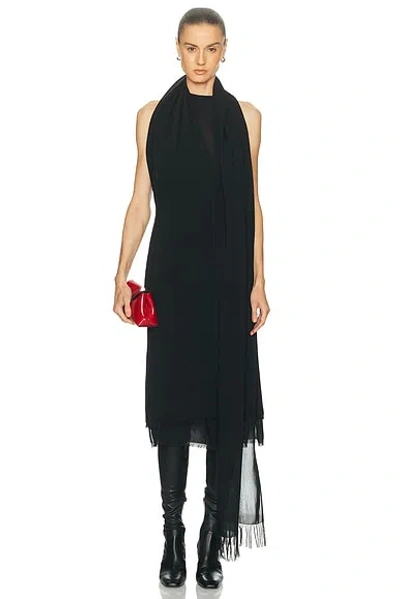 Totême Fringed Scarf Dress In Black