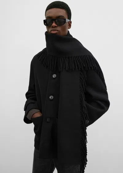 Totême Fringed Scarf Jacket Black