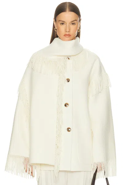 Totême Fringed Scarf Jacket In White