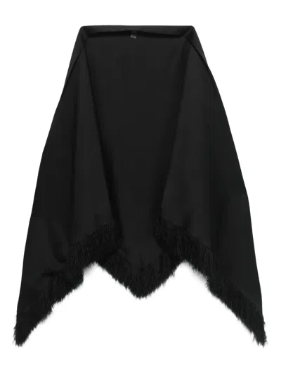 Totême Fringed Scarf In Schwarz