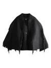 Totême Toteme Fringed Scarf Wool Coat In Black