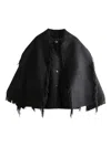 Totême Toteme Fringed Scarf Wool Coat In Black