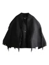 Totême Toteme Fringed Scarf Wool Coat In Black