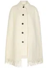 Totême Toteme Fringed Wool-blend Cape Coat In White