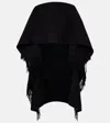 Totême Fringed Wool-blend Poncho In Black