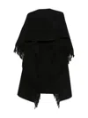 Totême Toteme Fringed Wool Poncho In Black