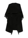 Totême Toteme Fringed Wool Poncho In Black