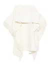 Totême Toteme Fringed Wool-blend Poncho In White