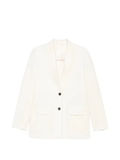 Totême Fringed-trim Blazer In White