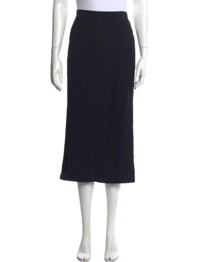 Pre-owned Totême Front-split Satin Midi Skirt Midi Length Skirt In Black