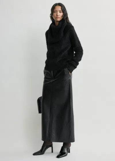 Totême Funnel Alpaca-blend Knit Black In Animal Print