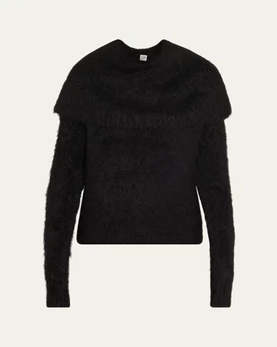 Totême Funnel-neck Alpaca-blend Sweater In Black