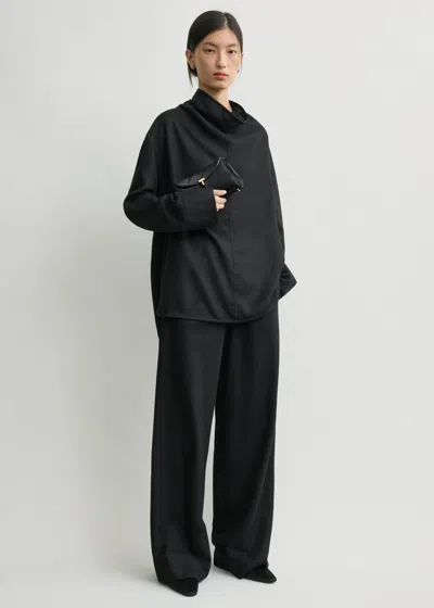 Totême Funnel-neck Flannel Top Black