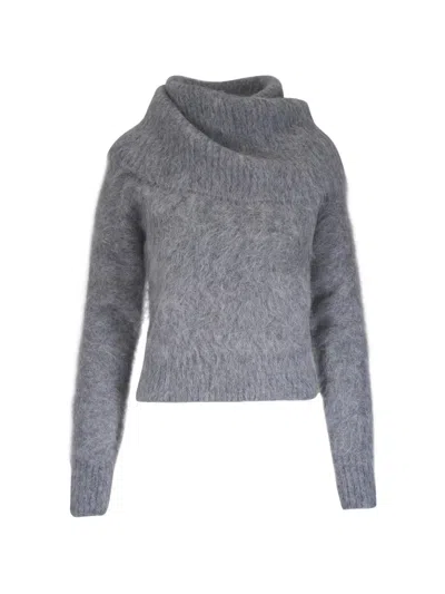 Totême Funnel-neck Sweater In Gray