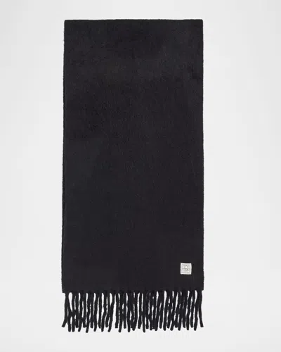 Totême Fuzzy Alpaca-blend Scarf In Black