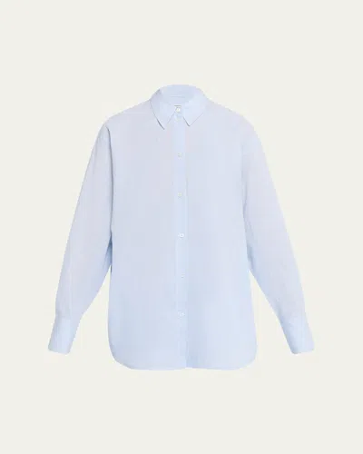 Totême Garderob Oversized Linen-cotton Shirt In Blue