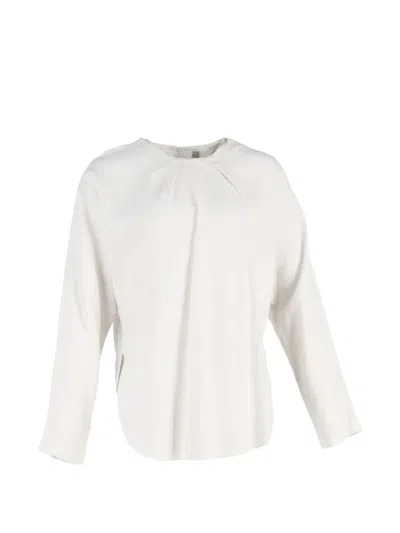 Pre-owned Totême Gathered Blouse In White