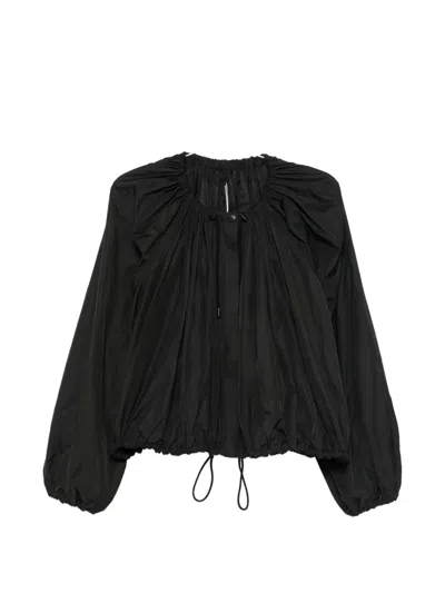 Totême Gathered Drawstring Oversized Jacket In Black