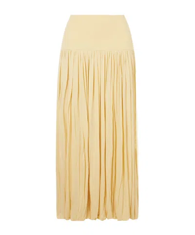 Totême Gathered Midi Skirt In Neutral