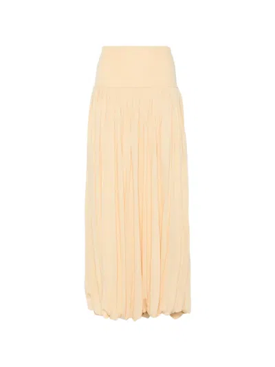 Totême Gathered Midi Skirt In Orange