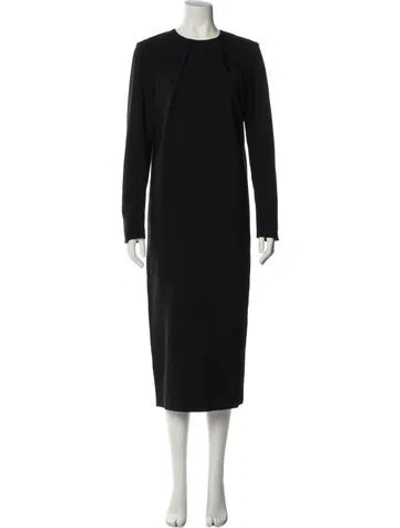Pre-owned Totême Gathered Neck Dress Long Dress In Black