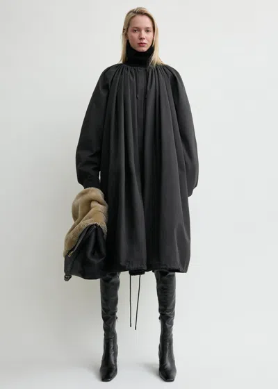 Totême Gathered Parachute Coat Black
