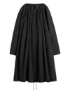 Totême Oversized Gathered Organic Cotton-blend Coat In Black