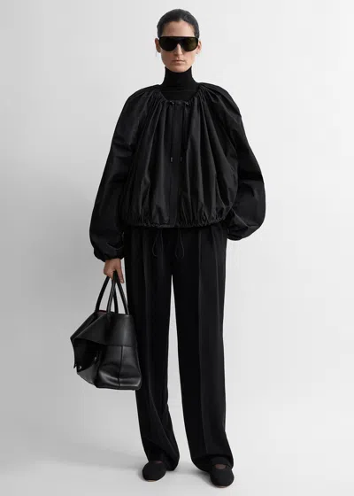 Totême Gathered Parachute Coat Black