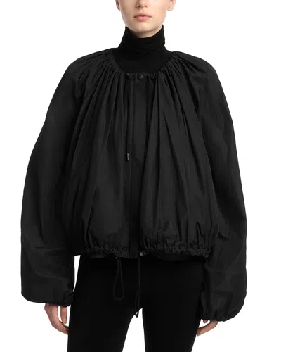 Totême Gathered Parachute Coat In Black