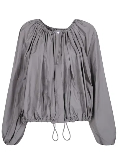 Totême Toteme Gathered Parachute Coat In Gray