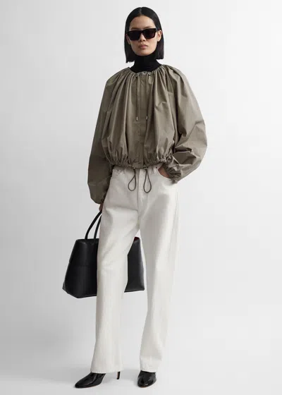 Totême Gathered Parachute Coat Rock In Gray