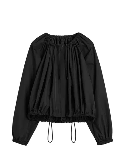 Totême Gathered Parachute Jacket Black In 블랙