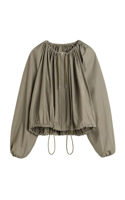 Totême Toteme Gathered Parachute Shell Coat In Neutral