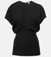 Totême Gathered Pleated Top In Black