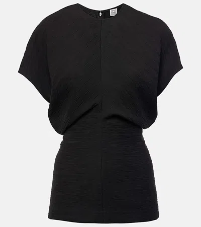 Totême Gathered Pleated Top In Black