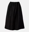 Totême Gathered Wool And Silk Midi Skirt In Black