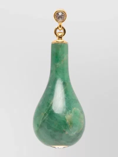 Totême Gemstone Accent Drop Earrings Gold Tone In Green